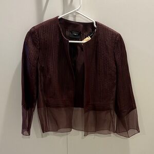 Akris Maroon Sheer Striped Jacket